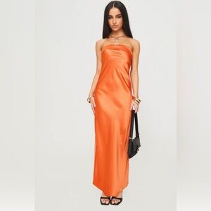 Princess Polly Orange Strapless Maxi Gown